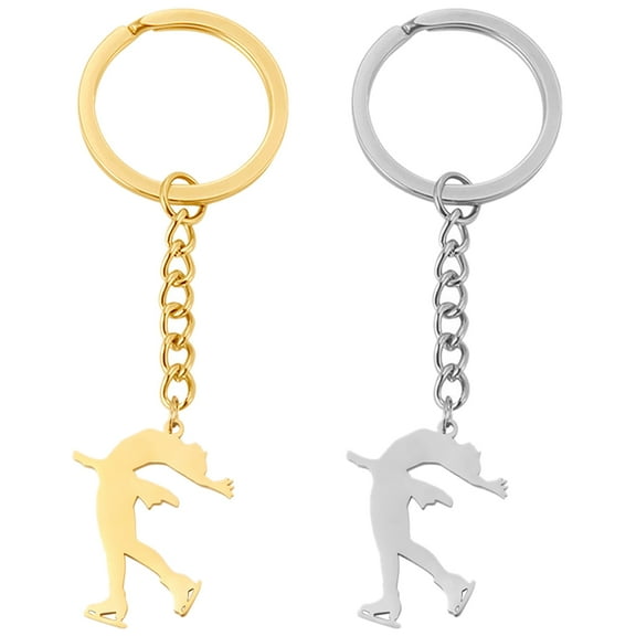 unbranded  2 Pcs Key Chain Figure Skating Decoration Pendant Ice Charms of The Lid Car Student