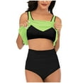thumbnail image 2 of Wycnly Womens Swimsuits Modest Swimsuit for Women Modest Swimsuit Two Piece Swimsuits Summer Beach Ruffle High Waist Shorts Bikini Bathing Suits Swimming Suits for Women, 2 of 6
