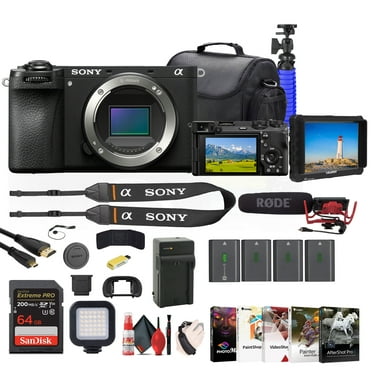 Sony a6700 Mirrorless Digital Camera Body Only (ILCE-6700), 4K Monitor, VideoMic, 2 x 64GB Card, 3 x NP-FZ100 and More