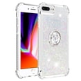 thumbnail image 2 of Funda para iPhone 8 Plus/iPhone 7 Plus con Brillo Líquido Flotante, Purpurina, Parachoques y Anillo Giratorio Soporte, 2 of 5