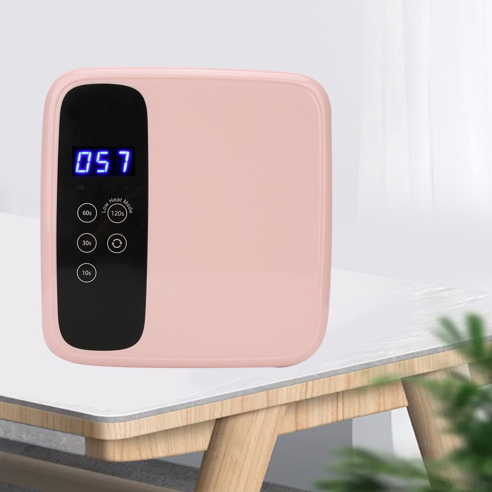 YAHHU 72W Nail Lamp Gel Nail Polish Dryer Quick Drying Nail Art Machine, Rechargeable, LED Display, Pink (10 inches / 25.4 cm)