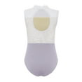 thumbnail image 4 of TTAO Toddler Girls Sleeveless Bodysuit Tumbling Biketards Dance Unitard Gymnastics Ballet Leotard Light Purple 2-3, 4 of 5