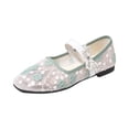 thumbnail image 1 of HTHLVMD Pearl‑Decor Mary Jane Footwear, Wedding Shoes, Elegant Shoes, Mesh Embroidered Flats for Women Leopard Mary Jane Flats Ballet Shoes Round Toe Slip On Ballerina Floral Shoes, Mint Green 7, 1 of 3