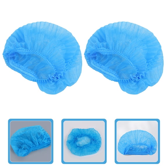 TABLZONE 100pcs Disposable Hair Nets for Food Service, Non-Woven Fabric Caps for Kitchen, Restaurant, and Hygiene Use