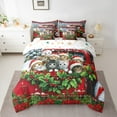 thumbnail image 2 of Feelyou 7-Piece Xmas Cart Kitten King Comforter Set, Winter Poinsettia, 2 of 7
