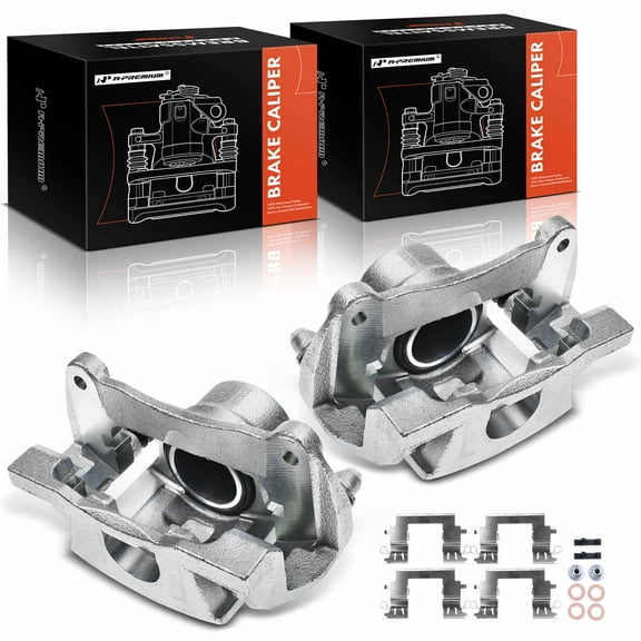 A-Premium Disc Brake Caliper Assembly with Bracket Compatible with Lexus RX330 2004-2006 RX350 2007-2009 Toyota Highlander 2006-2007 Front Left and Right Side Set of 2