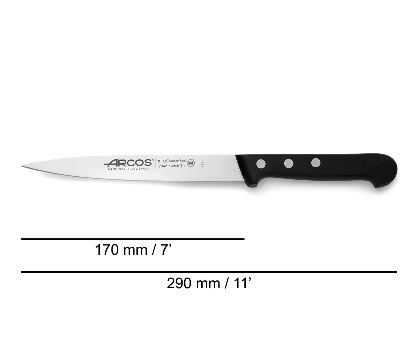 ARCOS Universal 7 inch Chef's Knife, 170 mm - Black for Walmart USA