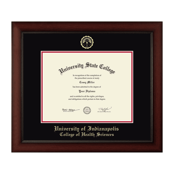 Framerly - Uindy Health Diploma Frame with Black and Red Mat