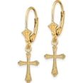 thumbnail image 2 of 14K Yellow Gold Romantic, Sparkling Polished 29.62 Mm 9 Cross Leverback Earrings, 2 of 3