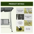 thumbnail image 6 of 3-Person Outdoor Swing Chair Bench - Grey Patio Swing with Canopy & Stand, 6 of 9