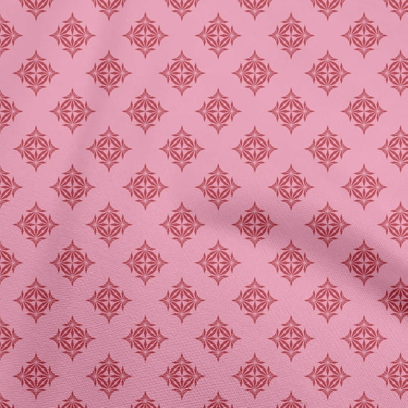 oneOone Cotton Poplin Pink Fabric Geometric Diy Clothing Quilting Fabric Print Fabric By Yard 56 Inch Wide