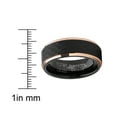 thumbnail image 4 of Metal Masters Mens Tungsten Carbide Wedding Ring Black Rose Goldtone Hammered Band 10, 4 of 7