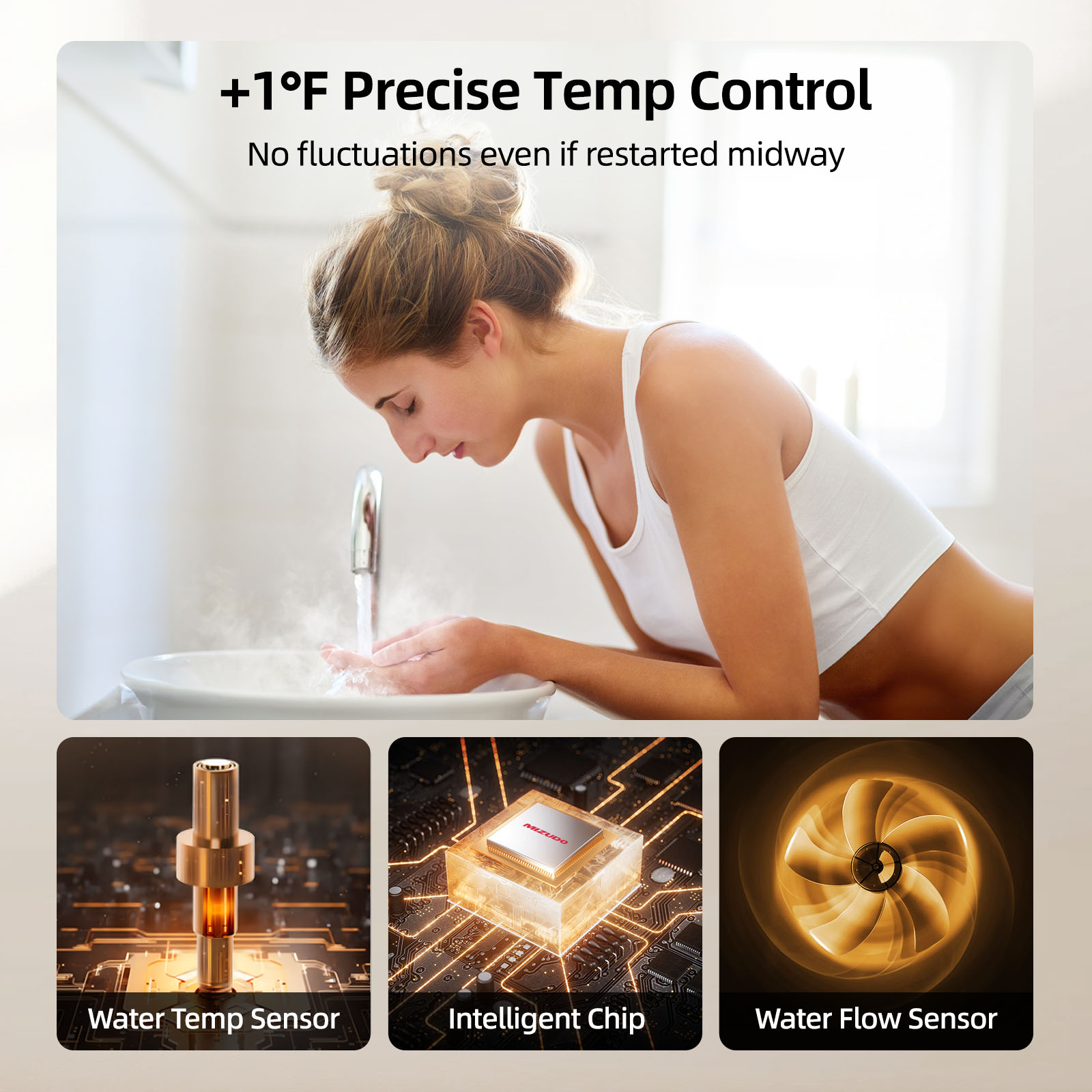 Mizudo EQUIK Classic 8 kW 1.5 GPM 240-Volt Touch Screen Point of Use Electric Tankless Water Heater