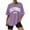 Purple, variant on Women's Printed Round Neck Drop Shoulder T Shirt Top Long Sleeve Compression Shirts for Women Long Sleeve Shirt Women Size Small Womens Tops
