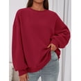 thumbnail image 2 of Sudadera PRETTYGARDEN para Mujer Oversized con Cuello Redondo Roja, 2 of 6