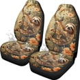 thumbnail image 5 of Uorisanigo Sloth Car Seat Covers Waterproof Front Seat Covers Easy Installation Stretch Polyester Fabric Cover Protection Interior Accessories Universal Fit Most Cars,SUV, Trucks, 5 of 7