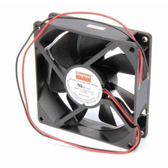 Dayton Axial Fan, Square, 12V DC, - Phase, PBT Plastic, 3 5/8 in W. 6KD69