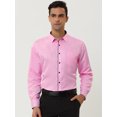 thumbnail image 3 of Lars Amadeus Camisa de vestir para hombre, clÃ¡sica, ajustada, de manga larga, con botones, para negocios Rosa L Unique Bargains Camisa, 3 of 6