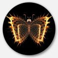 thumbnail image 2 of Designart - Fire Fractal Butterfly in Dark' Abstract Circle Metal Wall Art, 2 of 4