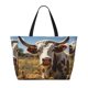 thumbnail image 2 of Fotbe Countryside Flower Cow Bolsa de Viaje para Playa - Resistente al Agua, Bolsa Tote de Gran Capacidad y Ligera con 7 Bolsillos para Mujeres y Hombres, 2 of 7