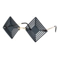 thumbnail image 2 of Diamond Shape Rimless Sunglasses Die Cut Lens Unique Fashion Shades Black, 2 of 4