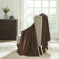 thumbnail image 2 of Superior Waffle Weave Knit Cotton Blanket, Twin/ Twin XL, Chocolate, 2 of 6