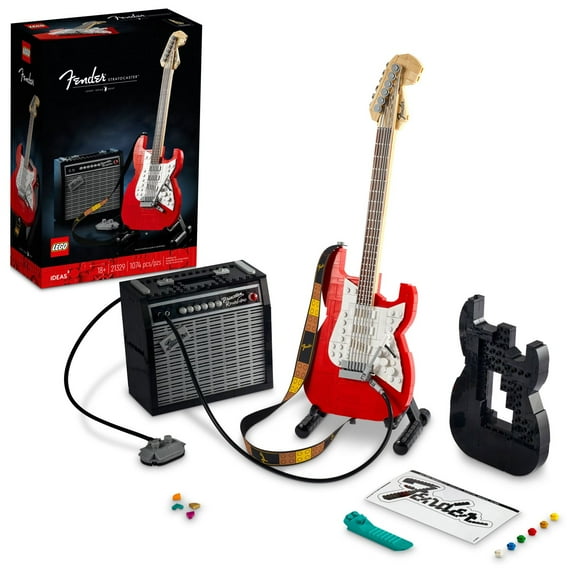 LEGO Ideas Fender Stratocaster 21329 DIY Guitar Model Building Set with 65 Princeton Reverb Amplifier & Accessories, Great Birthday Gift