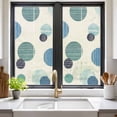 thumbnail image 2 of Abstract Geometric Window Privacy Film, Farmhouse Vintage Polka Dot Teal Blue Static Cling UV Sun Blocking Heat Control Window Tint Day and Night, Non-Adhesive One Way Privacy Cover 19.6''x39.3'', 2 of 7