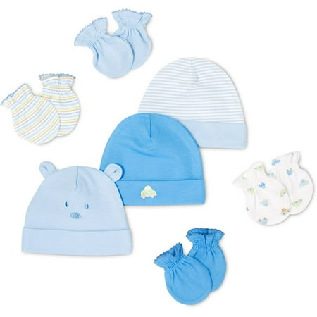 newborn boy hat and mittens