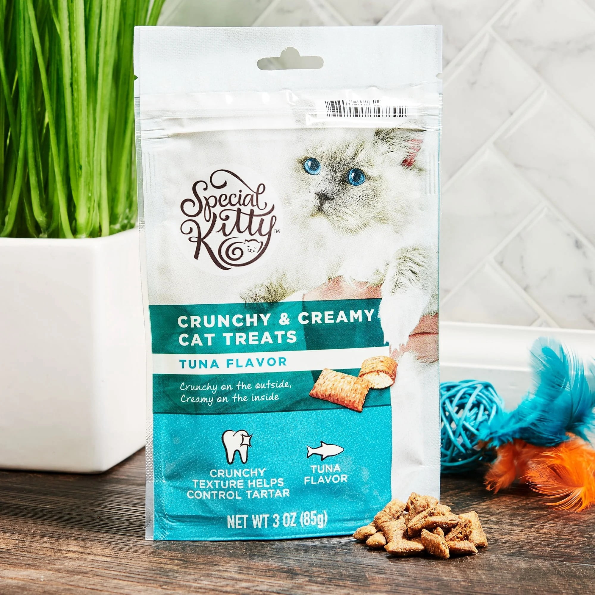 (2 pack) Special Kitty Crunchy and Creamy Cat Treats Tuna Flavor, 3 oz