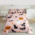 thumbnail image 2 of Manfei Spooky Halloween Ghost Full Size Comforter Sets,Funny Pumpkin Lantern Bedding Comforter Set,Lovesly Cat Bats Bedding Sets For Child,Breathable Home Decor Reversible,3 Pieces, 2 of 8