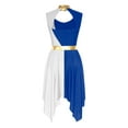 thumbnail image 2 of iiniim Costume de Danse Lyrique Sans Manches pour Femmes Robe de Danse Lituricale Bleu&Blanc P, 2 of 5