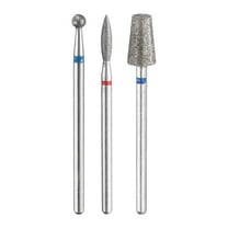Uxcell 3pcs Diamond Grinding Burrs Bit Set 3mm Ball 2.5mm Oval 6mm Cone 2.35mm Shank Stone Sanding Drill Bits Rotary Tool