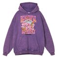 thumbnail image 2 of Ropa retro desgastada con lavado Un mundo hermoso y brillante para niñas y hombres, sudaderas casuales holgadas, 100 % algodón, ropa de gran tamaño para hombres, 2 of 4