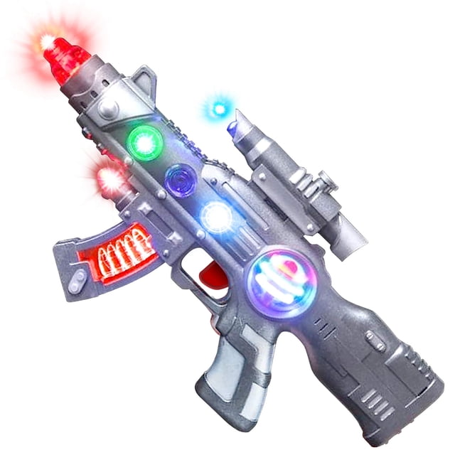Toy Gun Art Creativity Light Up Spin Ball Blaster 32 LED