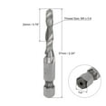 thumbnail image 2 of Uxcell M5 x 0.8 Uncoated High Speed Steel 4341 Combination Drill Tap Bit, 2 of 6
