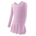 thumbnail image 3 of BFHHYA Girls Ballet Leotards Long Sleeve Round Neck Ballet Dress Casual Solid Color Chiffon Skirt Leotard for Girls 3-15 Years, 3 of 6