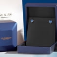 thumbnail image 5 of Gem Stone King 14K Yellow Gold Fancy Blue Zirconia Stick Earrings for Women | 0.88 Cttw | Gemstone Birthstone | Heart Shape 5MM, 5 of 6