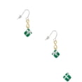 thumbnail image 2 of Delight Jewelry Silvertone Small 3-D Green Present with Bow Gold Tone Infinity French Earrings, 2 of 4