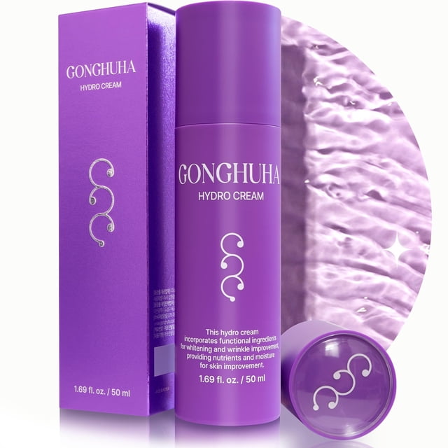 GONGHUHA Hydro Cream - Hidratante facial ligero ultrahidratante para una piel brillante | 50 ml (1,69 fl oz) con ácido hialurónico y cica | Cuidado de la piel coreano