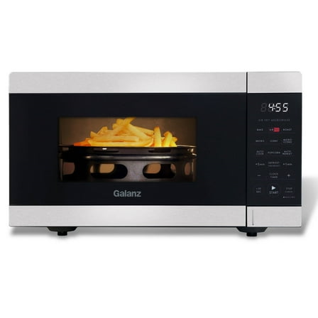 Galanz 0.9 Cu ft Air Fry Countertop Microwave, 900 Watts, Stainless Steel, New