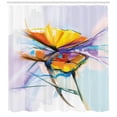 thumbnail image 3 of Gerber Daisy Shower Curtain, Modern Impressionist Style Oil Paint Art of Flowers Inspired by Spring Nature, Fabric Bathroom Set with Hooks, 69W X 84L Inches Extra Long, Multicolor, by Ambesonne, 3 of 3