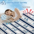 thumbnail image 3 of Navy Blue Anchor Nautical Cooling Blanket,Lightweight Breathable Summer Throw Blanket with Double Sided Cold Effect,Coastal Ocean Summer Beach Picnic Blankets Bed Sheet for Hot Sleepers 60"x80", 3 of 8