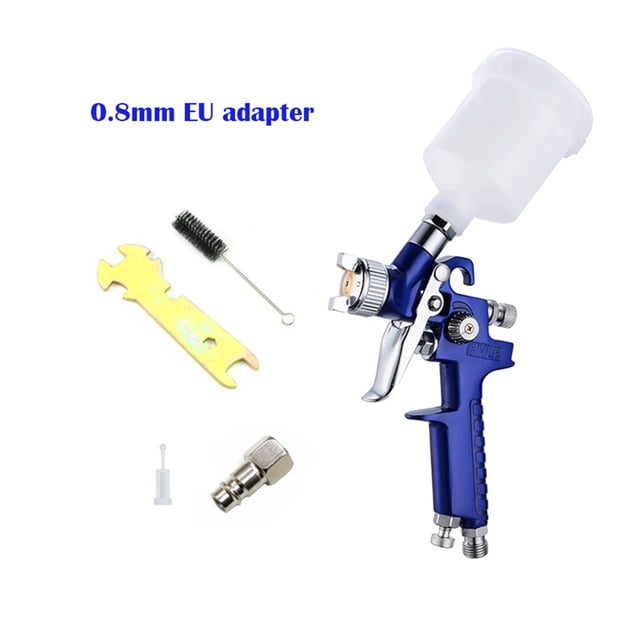 H2000 HVLP Mini Gravity Feed Spray Paint Gun, 125cc Cup Capacity ,Unique Blowing