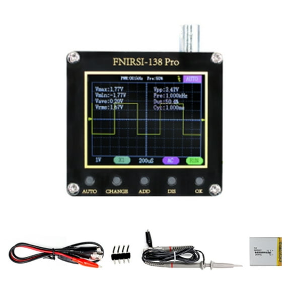 FNIRSI 138pro Handheld Portable Oscilloscope 2.4 Inch Display Multi-function Digital Oscilloscope One Button Auto Adjust PWM Square Waves Output Singles Automatic Normal Trigger Modes