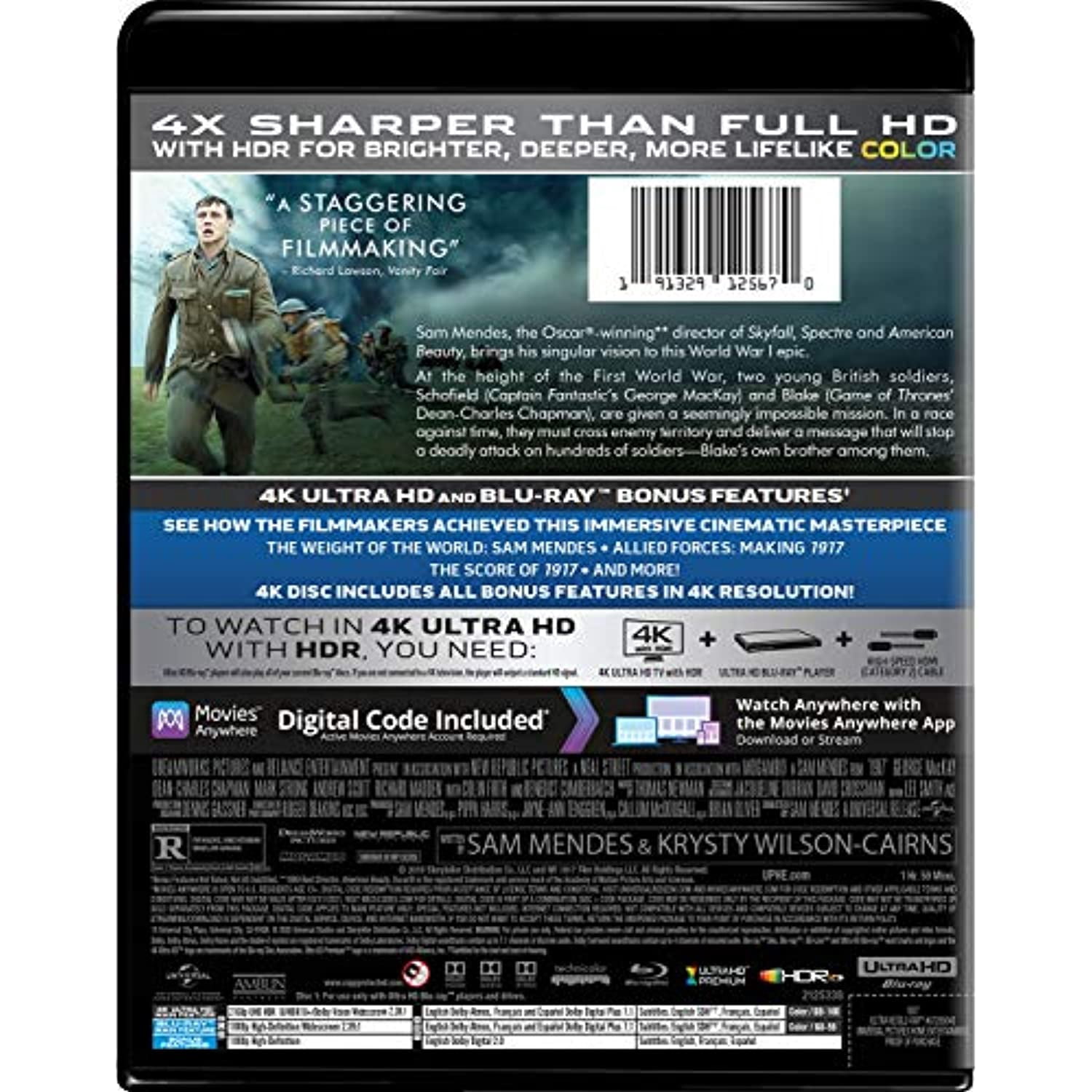 Universal Studios' 1917 Drama (4K Ultra HD, Blu-ray, Digital Copy