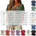 thumbnail image 3 of Qulqfy Embroidered Womens Tops Short Sleeve Floral Fall Casual Black Cute Tunic Henley V-Neck Comfy Shirts M, 3 of 7