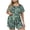 Green, variant on Plus Size 2 Piece Pajamas Set for Women Crew Neck Shorts Lounge Sets Classic Print Sleepwear Soft Loungewear XL-5XL