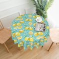thumbnail image 2 of Yellow Lemon Tablecloth Round 60 Inch Watercolor Summer Lemon Leaf Table Cloths Rustic with Wrinkle Resistant for Holiday, Tabletop, Dining Room, Indoor and Outdoor Dining, 2 of 5