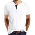 thumbnail image 1 of Playera Henley Casual Para Hombre Manga Corta Con Bolsillos, 1 of 7